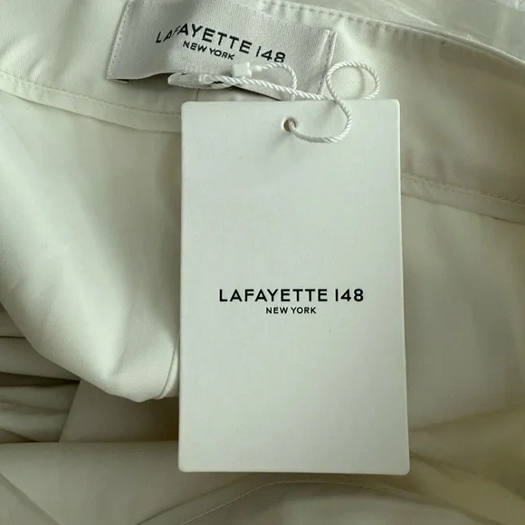 NWT Lafayette 148 New York Irving Pants in IVORY Size 6 - Picture 4 of 4